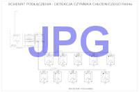 PolyGard2 schemat systemu detekcji czynnika R404a 2 sekcje JPG