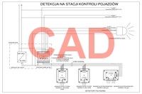 PolyGard2 schemat detekcji gazów dla stacji kontroli pojazdów z czujnikami wielosensorowymi CAD